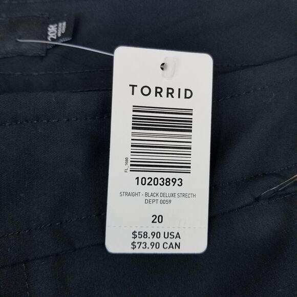 Torrid Pants Womens 20 Black Straight Leg Noir Stretch Career Office Work New - Picture 4 of 13
